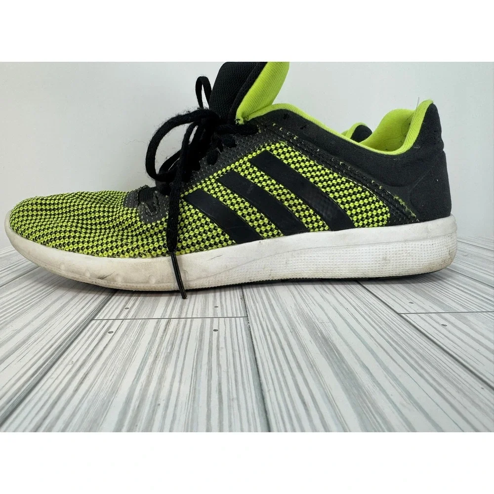 Adidas Men's Running Gym Mesh Shoes Sneakers Athletic Black Green & Black Size 9